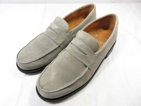 美品 【パラブーツ Paraboot】 8191 14H スエードレザー コインローファー スリッポン 紳士靴 (メンズ) size8 グレー系 ●18MZA4152●　【中古】