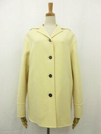 極美品【ジルサンダー JIL SANDER】JSCU150385WU10090321 カシミア100％ ジャケット コート (レディース) 32 黄系 クリーム色●17HR3275●【中古】