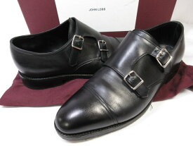 美品【ジョンロブ JOHN LOBB】 WILLIAM ウィリアム Wモンクストラップシューズ 紳士靴 (メンズ) size8E9395 黒■18HT2438■　【中古】