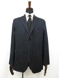 極美品【ボリオリ BOGLIOLI】LINEA N1302E K.JACKET エルボーパッチ付 2ボタン アンコンジャケット (メンズ) 52 紺系 伊製 ■17MJ8817■【中古】