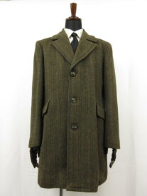 ヴィンテージ【JOHN COLLIER 】ウール×カシミア 肉厚ツイード生地 チェスターコート (メンズ) size38R ブラウン系 ■17MW3032■【中古】