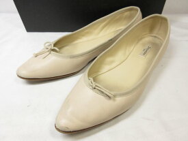 【レペット Repetto】 スリッポン リボンパンプス ポインテッドトゥ 婦人靴 (レディース) size38.5 アイボリー系 ■30LZ4470■　【中古】