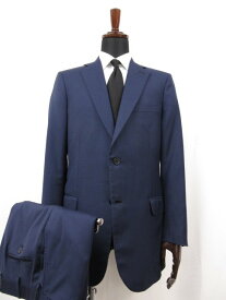 【ブリオーニ Brioni】 BRUNICO ウール シングル2ボタン スーツ (メンズ) size52L ネイビー系 濃紺 チェック風織柄 ■27RMS8067　【中古】