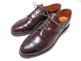 超美品 【ALDEN オールデン】 2145 コードバン セミブローグ ドレスシューズ 紳士靴 (メンズ) size7.5 ブラウン系 ■15HT2602■【中古】