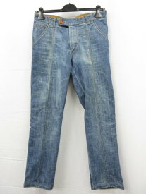 【バルバ BARBA】 ダメージ加工 ストレッチ性 デニムパンツ ジーンズ (メンズ) size33 インディゴブルー ■28MPA0602■　【中古】