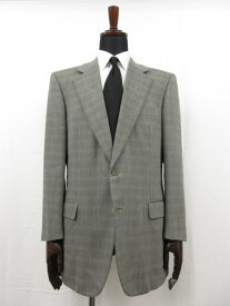 【ブリオーニ　Brioni】PALATINO シングル2ボタン チェック織柄ジャケット (メンズ) size52R グレー系 伊製 ■17MJ9019■【中古】