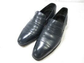 美品 【クロケット＆ジョーンズ CROCKETT&JONES】SCOTNEY ハンドグレード ローファー スリッポン 靴 (メンズ) 7.5D ネイビー ■30MZA5296■　【中古】