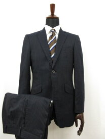 【ポールスミスロンドン Paul Smith LONDON】 カノニコ SUPER120's 2B 濃紺 スーツ (メンズ) M ネイビー ストライプ MK.483024 ■27RMS8647　【中古】