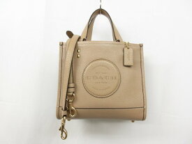 超美品【コーチ COACH】 F2241-C5268 シボレザー デンプシートートバッグ 2WAYショルダー (レディース) ダークベージュ系■5LG2862■【中古】