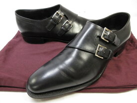 超美品 【ジョンロブ JOHN LOBB】 チャペル CHAPEL Wモンクストラップシューズ レザー 靴 (メンズ) size7.5E8000 ブラック ■30MZA5421■　【中古】