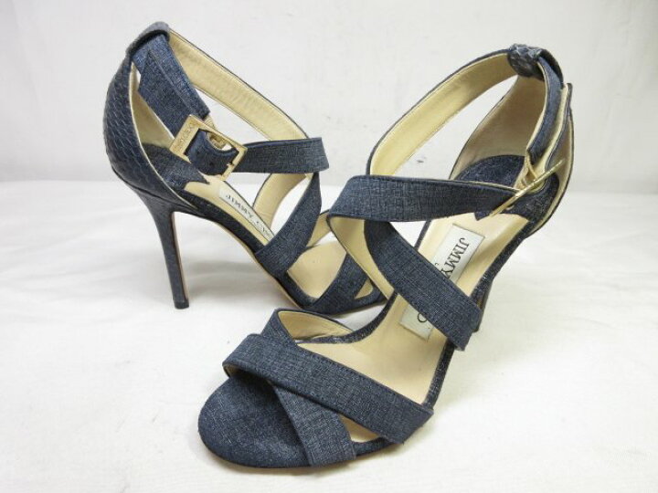 楽天市場】超美品 【ジミーチュウ JIMMY CHOO】 デニム ストラップ 