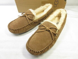 未使用品 【アグ UGG】 F20014H スエードレザー スリッポン ローファー ムートン 紳士靴(メンズ) size27 ライトブラウン系 ■30MZA5587■　【中古】