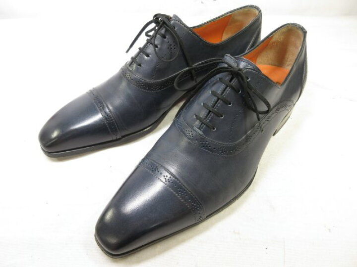 楽天市場】超美品 【サントーニ Santoni】 12079 内羽根 パンチド 