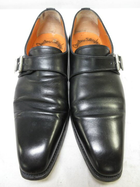 楽天市場】美品 【サントーニ Santoni】 レザー プレーントゥ モンク 