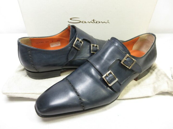 楽天市場】美品 【サントーニ Santoni】 14798 レザー ダブルモンク 