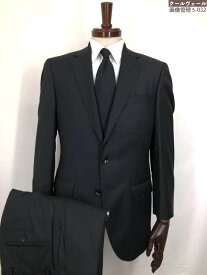 超美品【ヒューゴボス HUGO BOSS】 ロロピアーナ Super150's シングル2Bスーツ (メンズ) size44 黒無地 ◯33RMS1306◯　【中古】