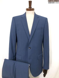 極美品【HUGO ヒューゴボス HUGO BOSS】伸縮性 シングル2ボタン スーツ (メンズ) size48 青みネイビー系 紺無地 無地 ◯32RMS1517◯　【中古】