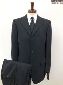 【Ermenegildo Zegna エルメネジルドゼニア】 シングル3Bスーツ (メンズ) size48/Drop7 ネイビー×グレー系 ストライプ柄 ◯33RMS1445◯　【中古】