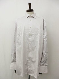 未使用【エルメネジルドゼニア Ermenegildo Zegna】 TROFEO ストライプ柄 長袖シャツ (メンズ) size44/17(1/2) 薄いピンク系 ◇33MK5374◇　【中古】