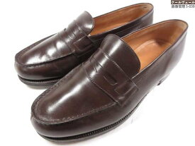 美品 【JMウエストン J.M.WESTON】 180 シグニチャーローファー スリッポン 紳士靴 (メンズ) size5.5E ダークブラウン系 ◇30MZA8026◇　【中古】