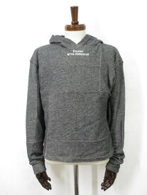 美品【Etudes エチュード】コットン100％ フード付き ロゴプリント×刺繍 長袖パーカー(メンズ)sizeS相当 チャコールグレー系◇35MT6318◇　【中古】