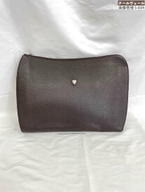 超美品 【シャンボールセリエ CHAMBORD SELLIER】 レザー セカンドバッグ クラッチ L字ファスナー (メンズ) ダークブラウン ◇5MG3125◇　【中古】
