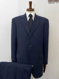 美品【オーダースーツ】3327 ドラッパーズ生地 Super150’S シングル3ボタン段返り 織柄 スーツ (メンズ) 52R ネイビー系 ◇35RMS2709◇　【中古】
