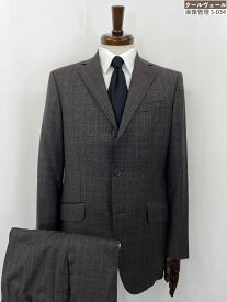 美品【オーダースーツ】 ゼニア生地 シングル3ボタンスーツ (メンズ) size48 ダークブラウン系 チェック柄 ◇33RMS2839◇　【中古】