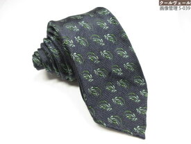 超美品【タイユアタイ TIE YOUR TIE】 セッテピエゲ 刺繍柄♪ シルク ネクタイ (メンズ) ダークネイビー系 イタリア製 ◇39MM8941◇　【中古】