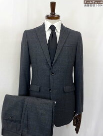 【スーツセレクト SUIT SELECT】BLLP1603 シングル2ボタン スーツ (メンズ) sizeA5 チャコールグレー系 格子柄 ◇35RMS3092◇　【中古】
