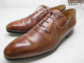 【ベルルッティ Berluti】 アレッサンドロ ホールカット メダリオン レザー シューズ 紳士靴 (メンズ) size9 ブラウン系 ★37MZA8813★　【中古】