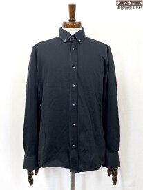 未使用【ヒューゴボス HUGO BOSS】 PERFORMANCE SLIM FIT ストレッチ ボタンダウン長袖シャツ (メンズ) sizeM ブラック ★33MK6583★　【中古】