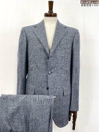 極美品【チェザーレアットリーニ Cesare Attolini】AUG30PUN3 カシミア混 3B スーツ (メンズ)46/DROP7 紺…