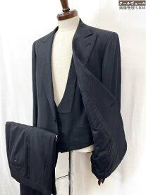 超美品【ブリオーニ Brioni】QUIRINALE シングル1ボタン タキシード3ピーススーツ (メンズ) 52R ブラック 黒無地 イタリア製 ★35RMS3983★　【中古】