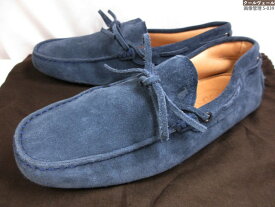 超美品【トッズ TOD'S】スエードレザー ドライビングシューズ Uチップ スリッポン (メンズ) size5.5 ネイビー ★39MZB0607★　【中古】