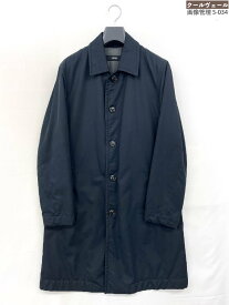 【ヒューゴボス HUGO BOSS】化繊素材 中綿入り ステンカラーコート (メンズ) size46 ネイビー チンストラップ付き ★32MWB0146★　【中古】