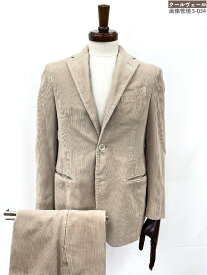 【ラルディーニ LARDINI】3ボタン 段返り コーデュロイ生地セットアップスーツ (メンズ) size44 ベージュ ◎40MSB0672◎　【中古】