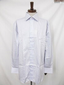 【ブリオーニ Brioni】BOX付き コットン100％ ブロード生地 セミワイドカラー 長袖シャツ (メンズ) size44 パープル 伊製 ◎33MEB0114◎　【中古】