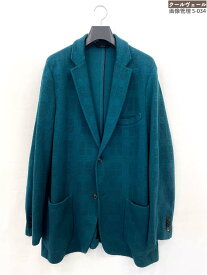 【ブリオーニ Brioni】シングル2ボタン 織柄 アンコンジャケット コットン素材 (メンズ) sizeXXXL グリーン系 織柄 イタリア製◎32MJB0725　【中古】