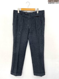 美品【ブリオーニ Brioni】MOENA ストライプ柄 微起毛生地 秋冬 スラックス コットン100％ (メンズ) size52R チャコールグレー ◎33MPB0991　【中古】