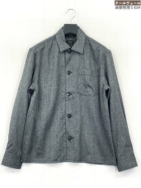 未使用【ブリオーニ Brioni】VENTIQUATTRO ウール100％ シャツジャケット 羽織 SCDW0L (メンズ) sizeS グレー系 織柄 ◎11HRB0111◎　【中古】