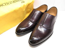 未使用品 【フランチェスコベニーニョ FRANCESCO BENIGNO】G4966 メダリオン スリッポン 靴 (メンズ) size6.5 バーガンディ■18BEN045　【中古】