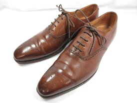 【クロケット&ジョーンズ CROCKETT&JONES】 EDGWARE エッジウェア メダリオン 内羽根 紳士靴 (メンズ) size9E ブラウン系 ■30MZA5190■【中古】