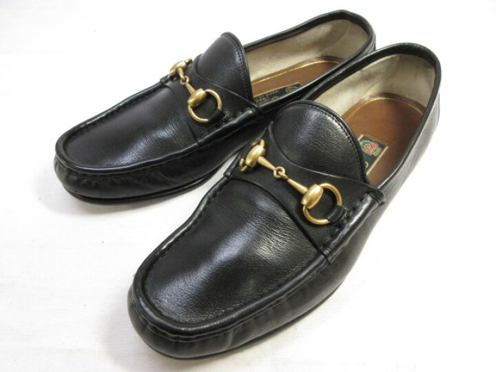 楽天市場】超美品 【グッチ GUCCI】 レザー ホースビットローファー 