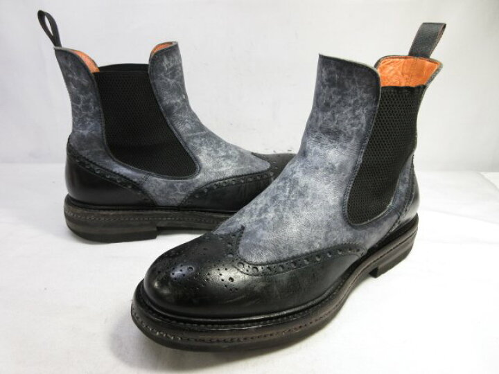 楽天市場】美品 【サントーニ Santoni】 レザー サイドゴアブーツ 