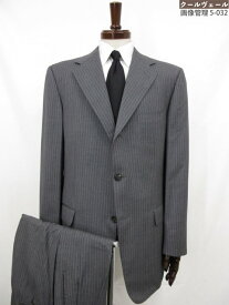 【エルメネジルドゼニア Ermenegildo Zegna】ウール 3B段返り スーツ (メンズ)52/7DROP ミディアムグレー系 ストライプ柄◇32RMS1612◇　【中古】