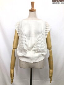 【エンポリオアルマーニ EMPORIO ARMANI】 薄手 ボーダー柄 ノースリーブニット (レディース) size38 オフホワイト ◇33LN5970◇　【中古】