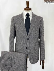 超美品【タケオキクチ TAKEO KIKUCHI】AH070-45037 シルク混 シングル2ボタン スーツ (メンズ) size2/3 グレー系 千鳥風織柄 ◇35RMS2627◇【中古】