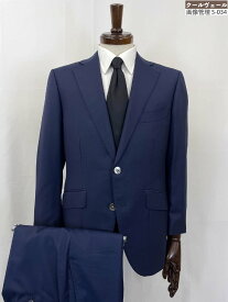 超美品【GINZA Global Style 銀座グローバルスタイル】YKA26-0456 カノニコ 2B 織柄 2パンツスーツ(メンズ)44～46相当 青紺系◇35RMS2932◇　【中古】