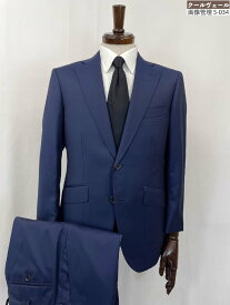 超美品【GINZA Global Style 銀座グローバルスタイル】YKA26-0576 カノニコ 2B 織柄 2パンツスーツ(メンズ)44～46相当 青紺系◇35RMS2931◇【中古】